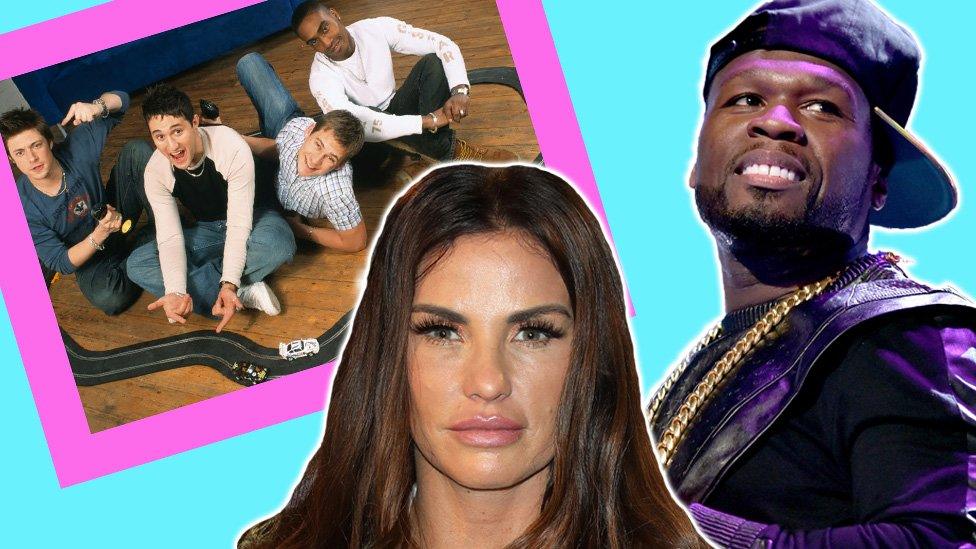 Photoshopped: The band Blue, with Katie Price and 50 Cent