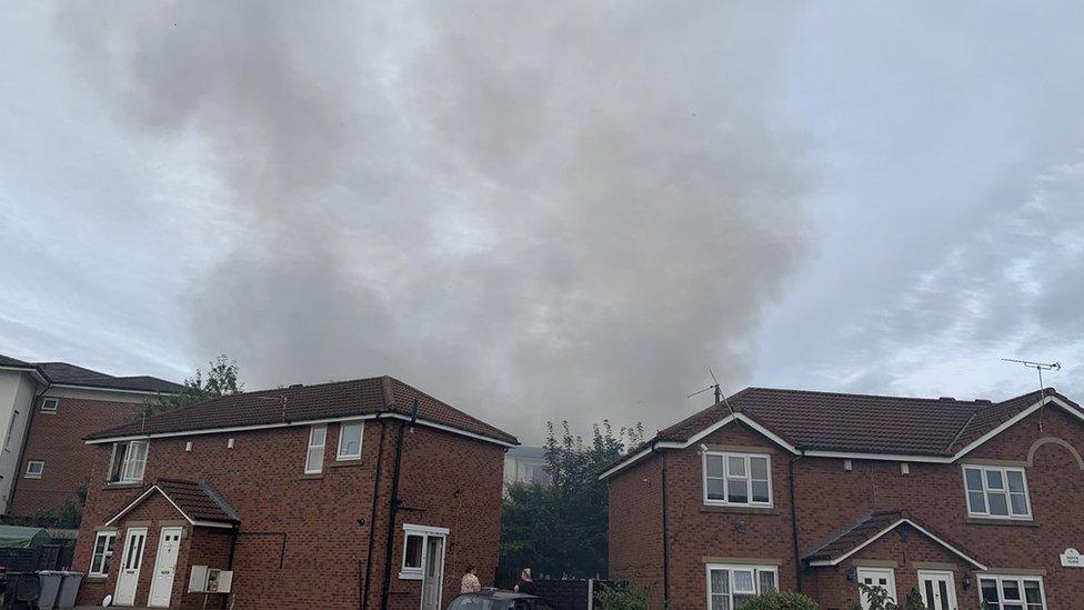 Smoke seen over Rolls Avenue