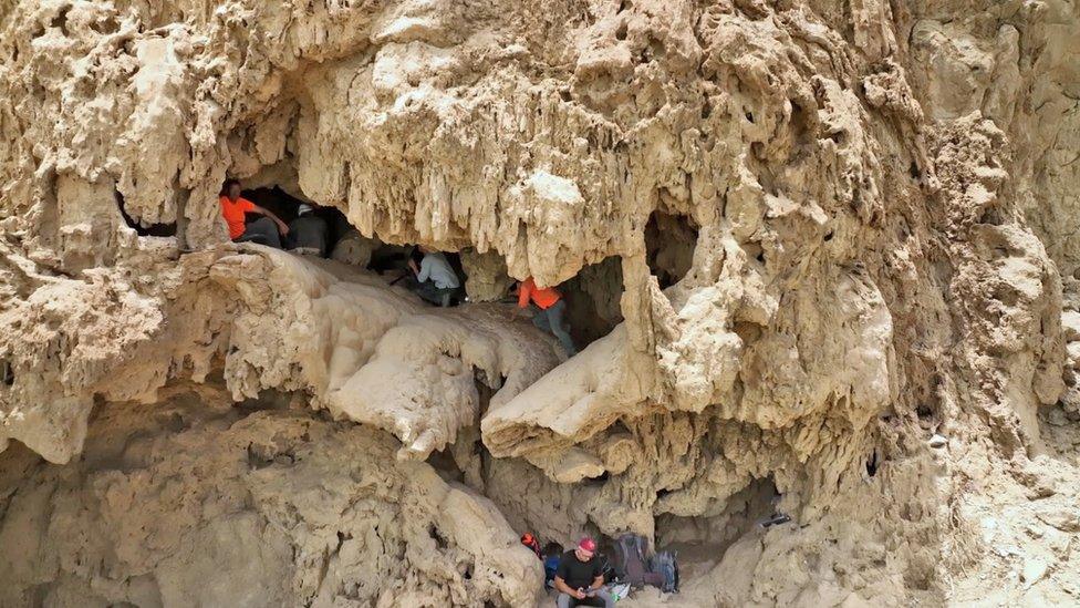 The cave near En Gedi where the swords were found. Photography Emil Aladjem Israel Antiquities Authority