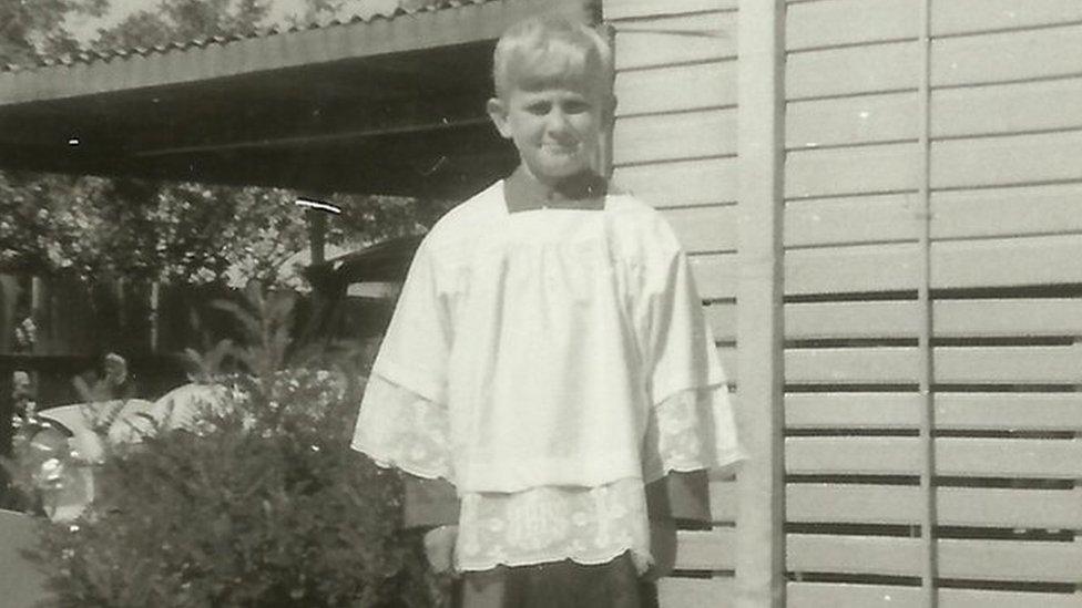 Peter Gogarty as an altar boy in the 1970s