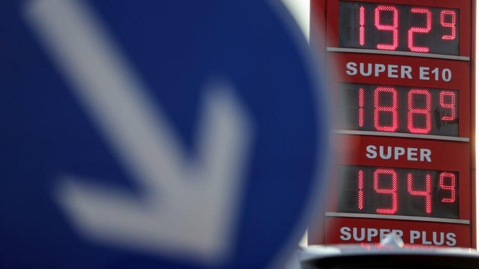 A display shows prices for various automotive fuels at a gas station in Bochum, Germany, 01 June 2022.