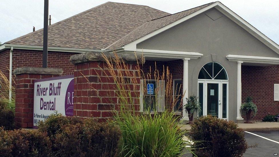 The dental offices of Walter Palmer in Bloomington, Minnesota - 28 July 2015