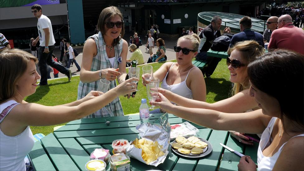 People drinking at Wimbledon