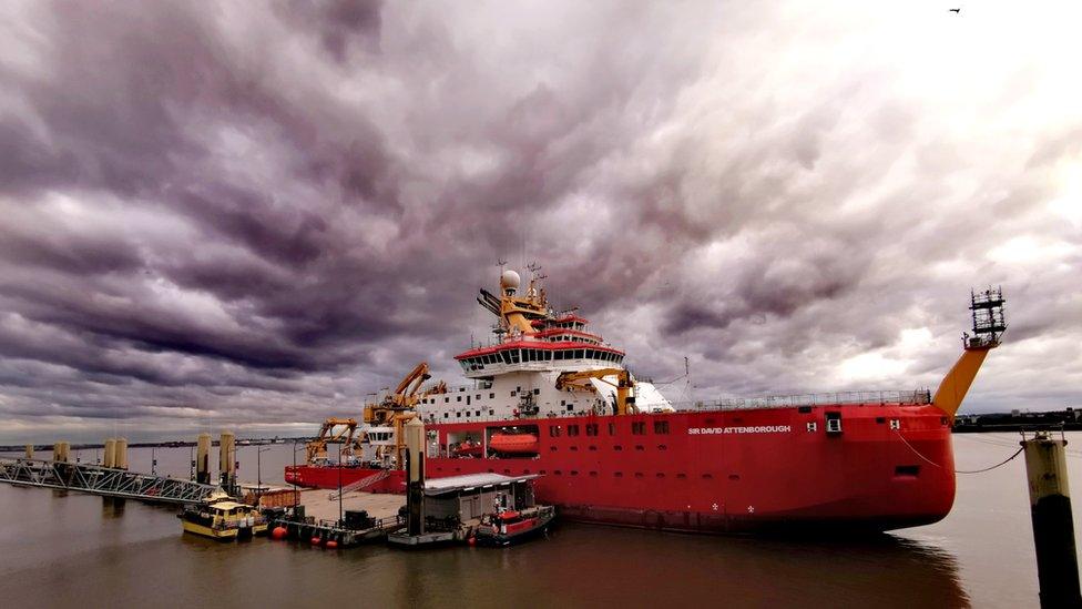 The ship restocks and resupplies research stations as well as carrying out scientific work on board