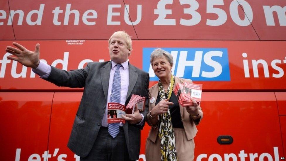 Boris Johnson and Gisela Stuart