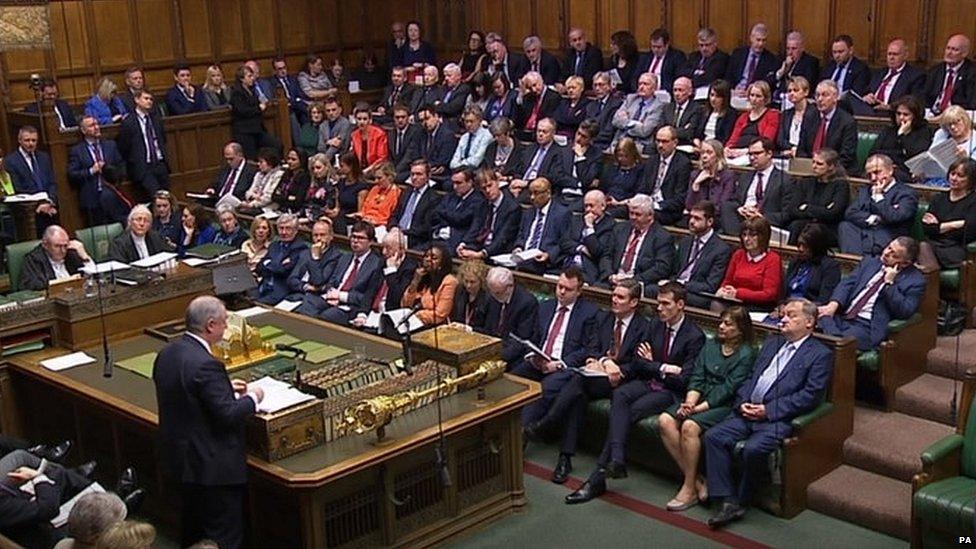 Attorney General Geoffrey Cox addresses the Commons