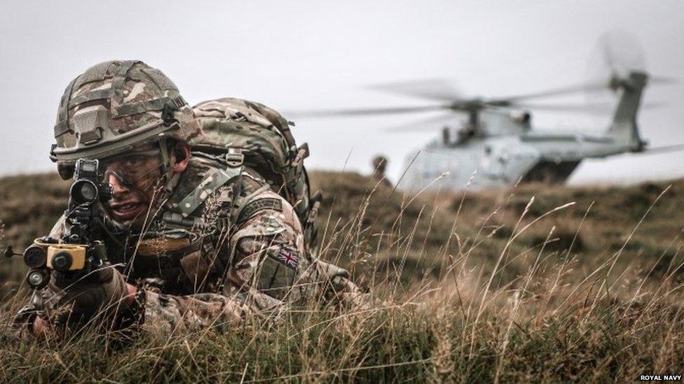 Royal Navy commando on exercise