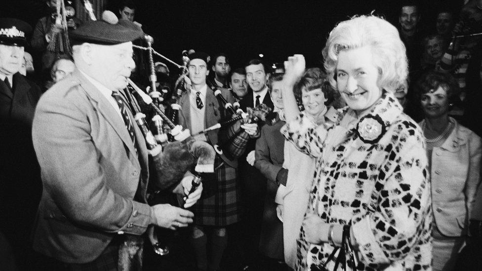 Winnie Ewing arrives in London to take up her seat in the Commons in 1967