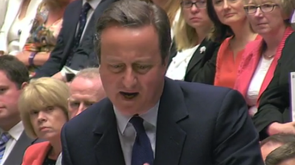 David Cameron at the dispatch box