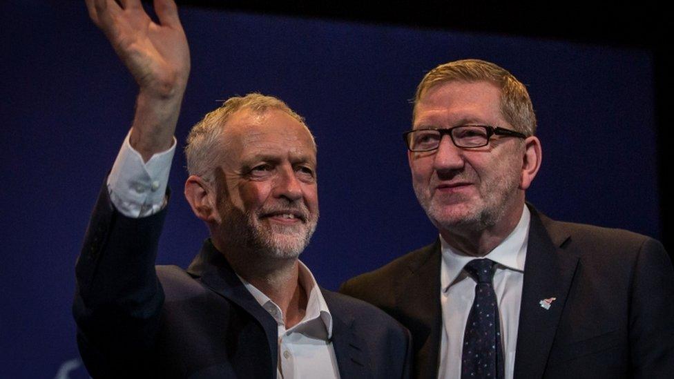 Jeremy Corbyn with Len McCluskey