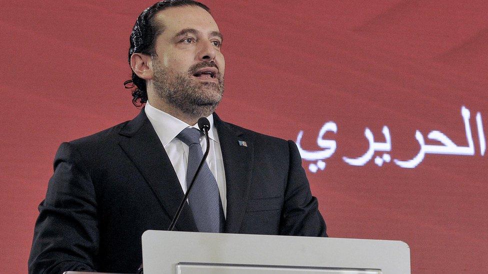 Saad al-Hariri speaks in Beirut, Lebanon, 3 November 2017