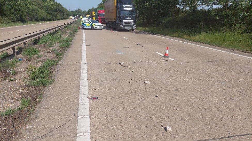 A14 closure at Haughley