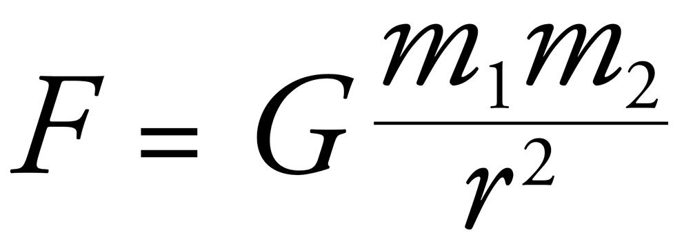 Newton's law of gravitation, expressed as an equation