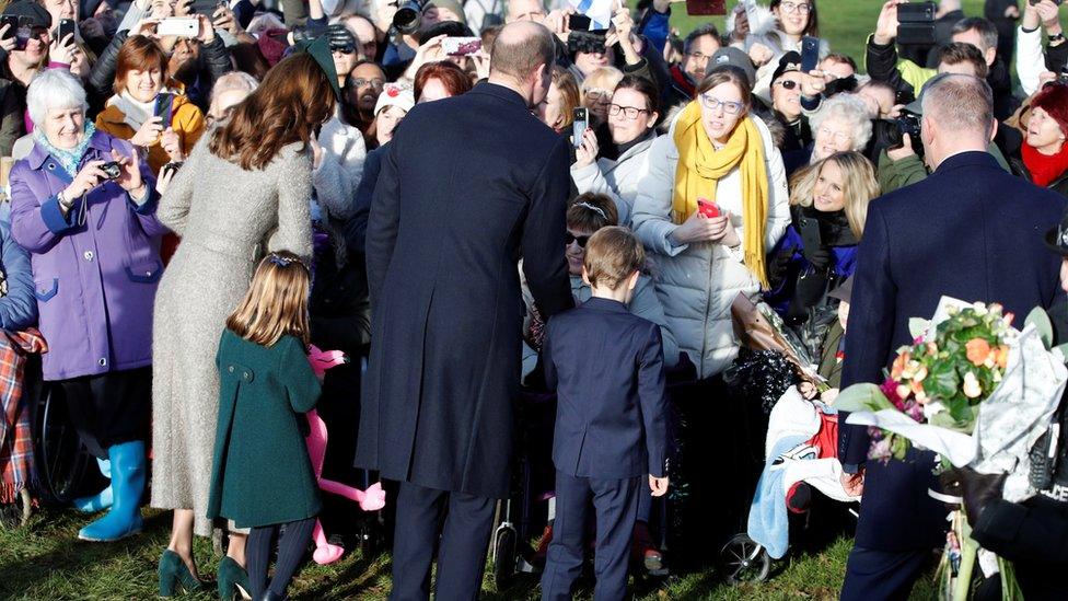 Princess Charlotte and Prince George greet the crowd