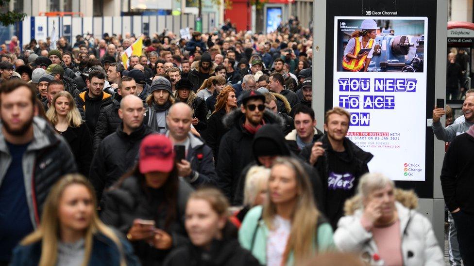 Marchers in Liverpool