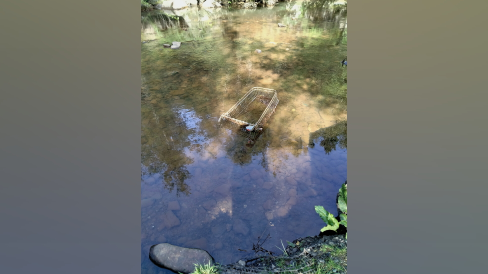 trolley dumped in Sirhowy river