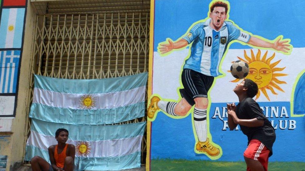 Messi mural in India.