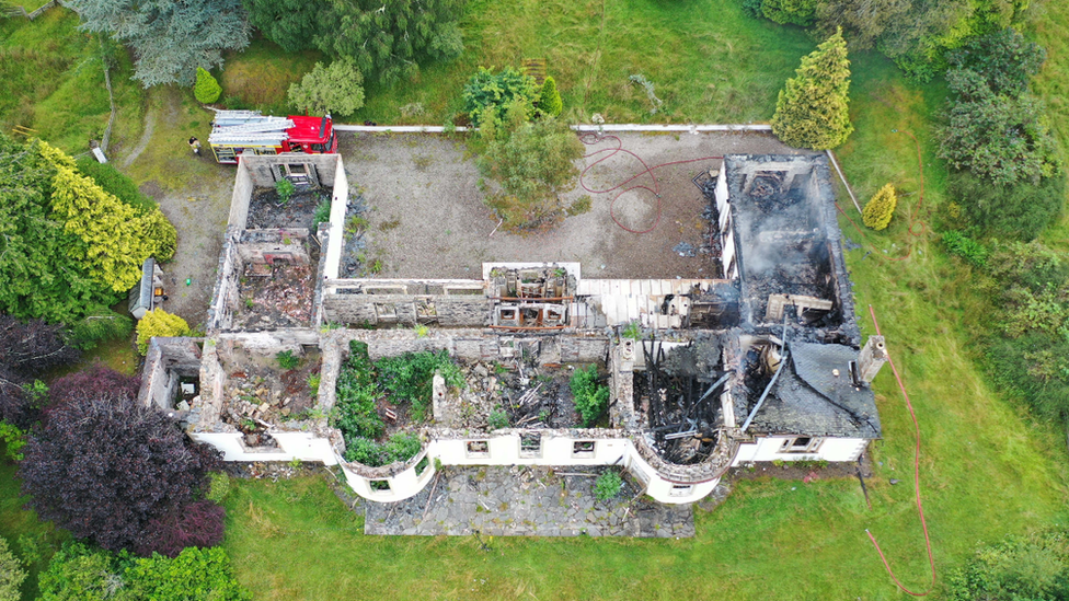 An aerial view of Boleskine House