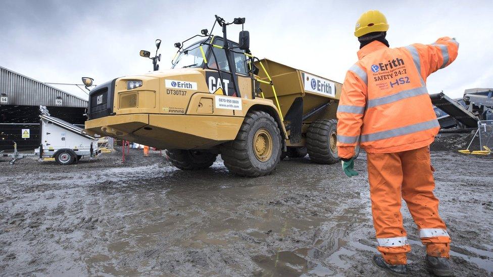 Construction worker on Old Oak Common site