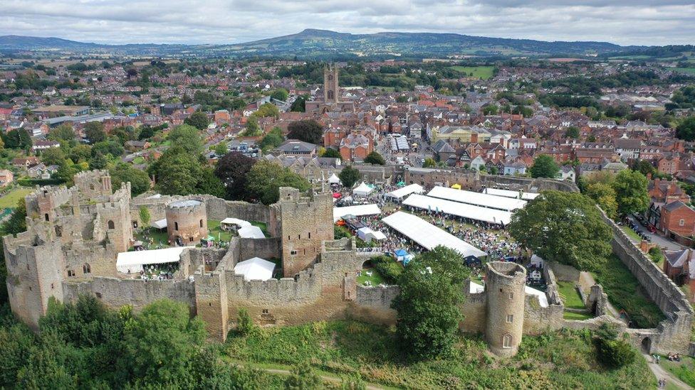 Tents and crowds at last year's food festival in Ludlow