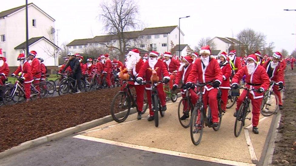 Santas on South Bristol Link Road