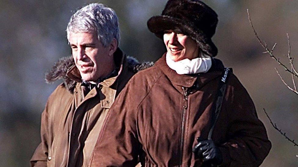 Jeffrey Epstein and Ghislaine Maxwell at Sandringham in December 2000