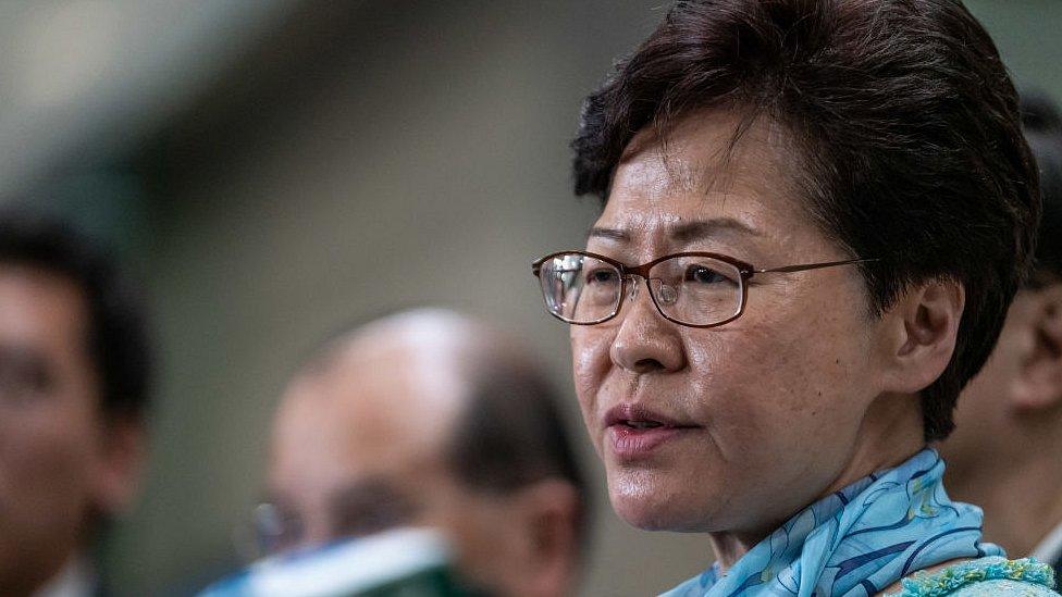 Carrie Lam during a 2 July press conference