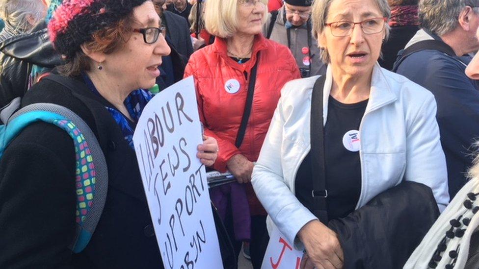 Supporters of Jeremy Corbyn on Parliament Square