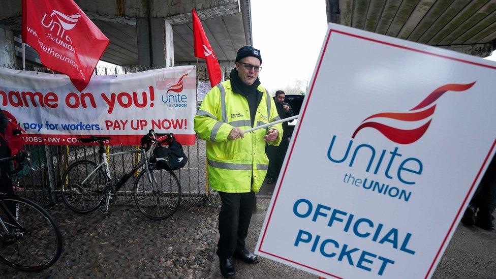 Striking bus drivers