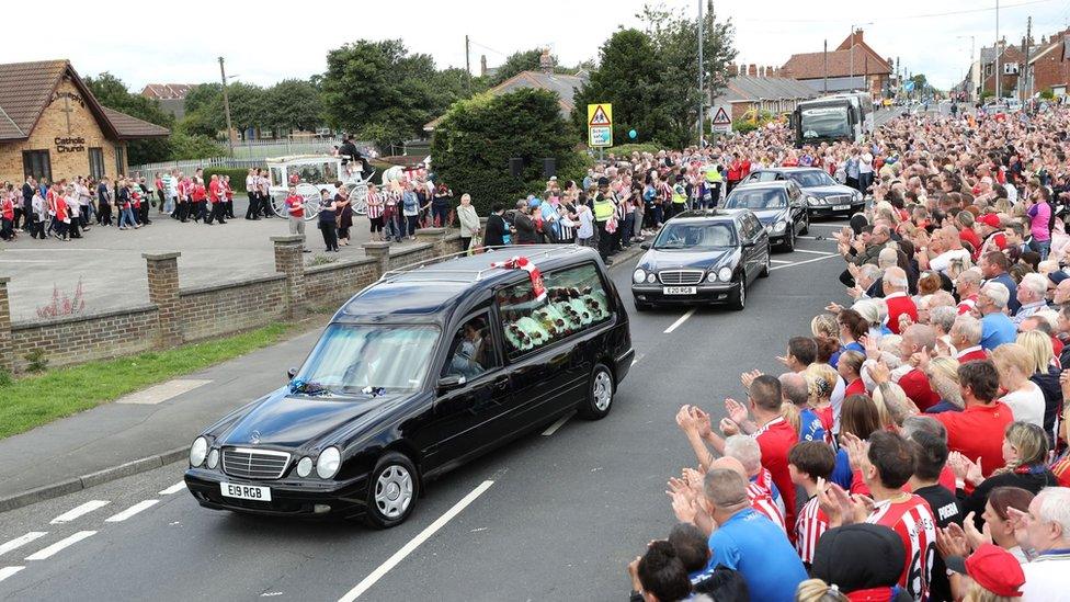 Mourners line the streets at Bradley Lowery's funeral in 2017