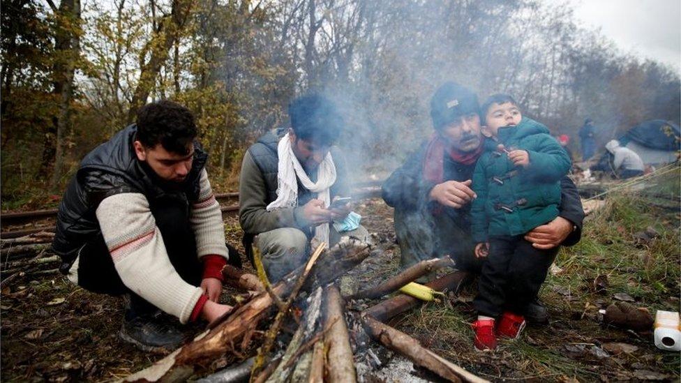 A migrant camp near Loon Beach in France