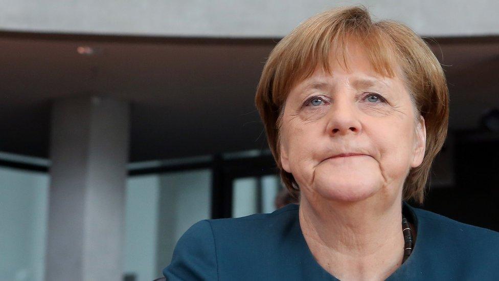 German Chancellor Angela Merkel attends the German federal parliament, or Bundestag, in Berlin, 8 March 2017