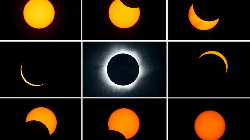 Time lapse of total eclipse.