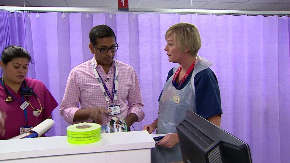 Mr Arulampalam and colleagues at Colchester General Hospital