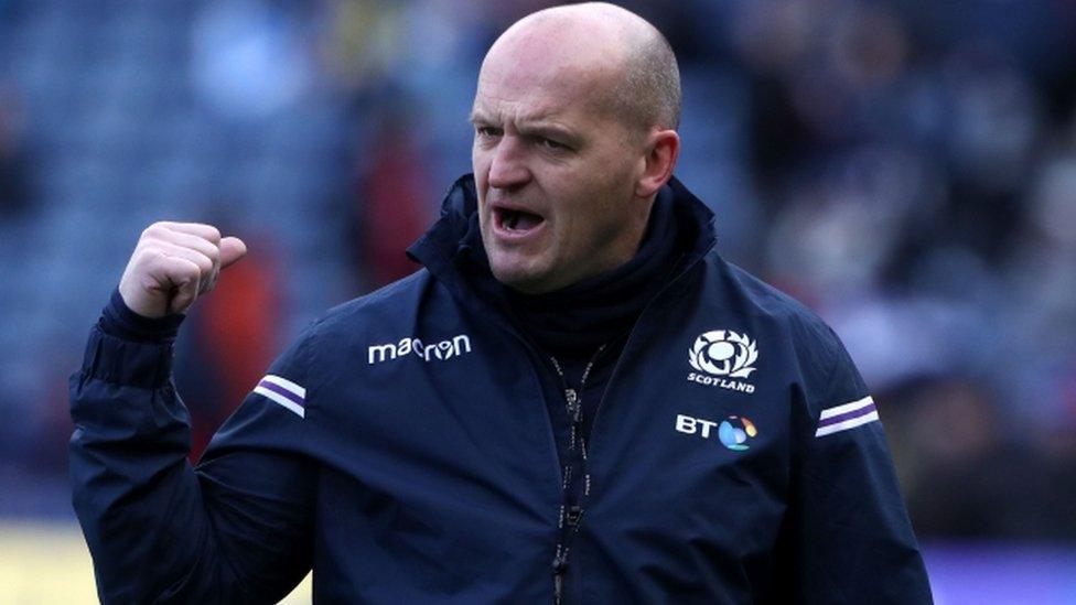 Gregor Townsend makes a point to his Scotland team