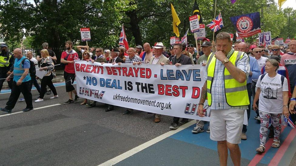 Demonstrators at the counter-protest