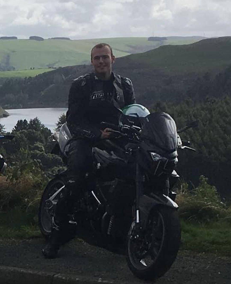 Patrick Casey on a motorbike