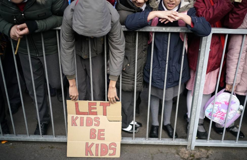 A protest against the 'No Outsiders' programme, which teaches children about LGBT rights in Birmingham