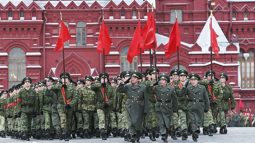 Second World War victory march re-enactment