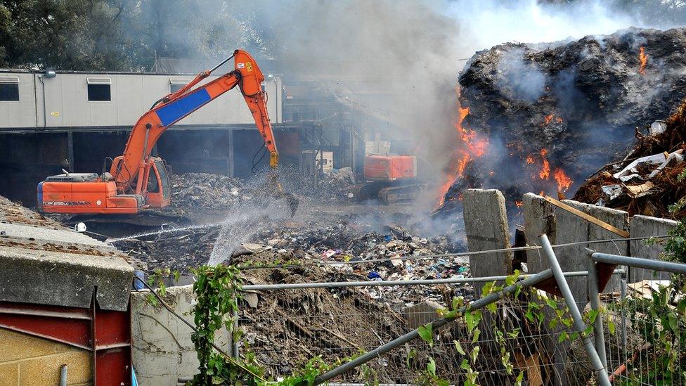 The blaze at Averies Recycling Ltd