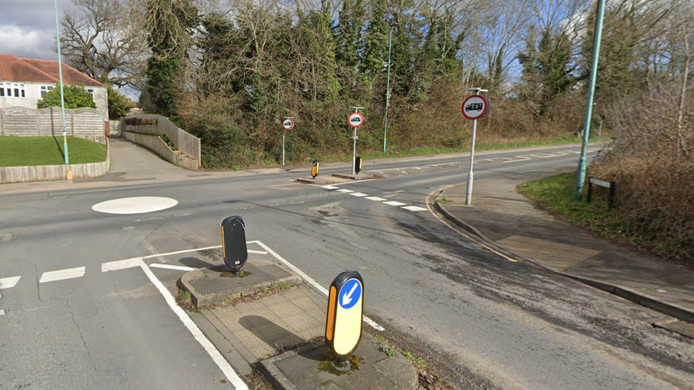 A mini-roundabout in Brockworth