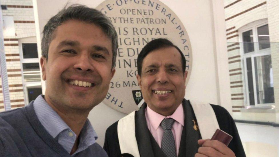 Cardiologist Dr Aseem Malhotra and his father Kailash Chand, a former NHS GP