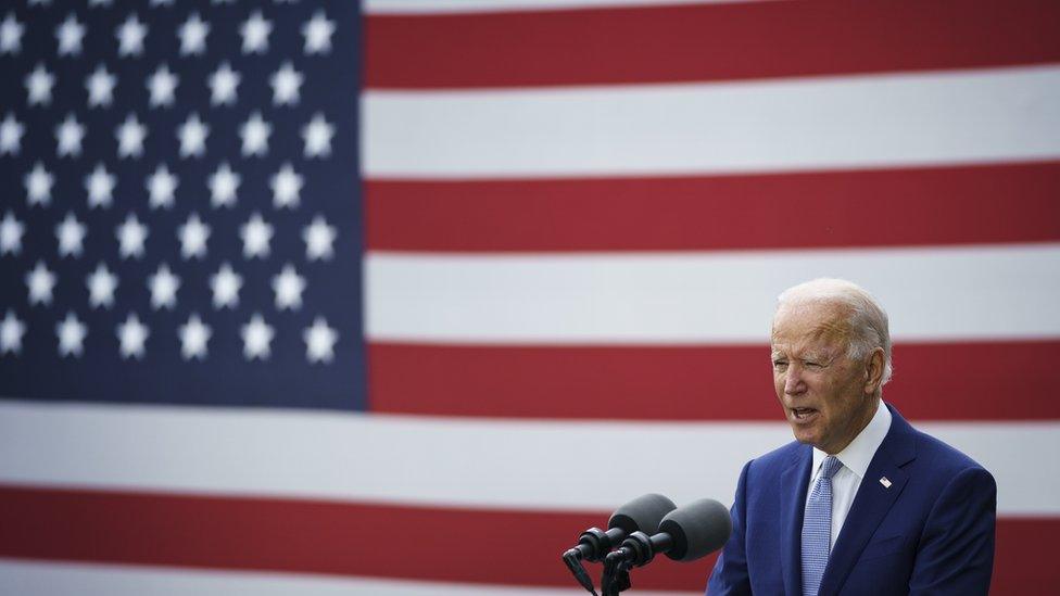 Joe Biden speaks during a campaign event at the Mountain Top Inn and Resort on 27 October in Warm Springs, Georgia