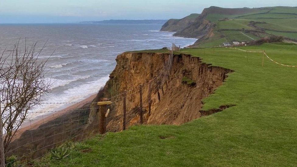 Cliff fall near West Bay