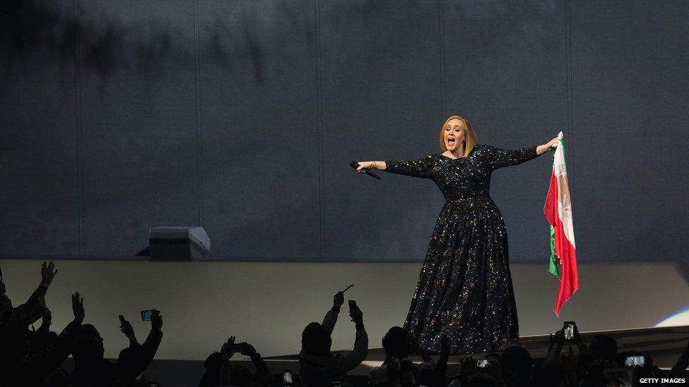 最終値下げ！エンプレイストート　embrace Adele(アデル） Adele 'attacked' by bat on stage in Mexico and other tour