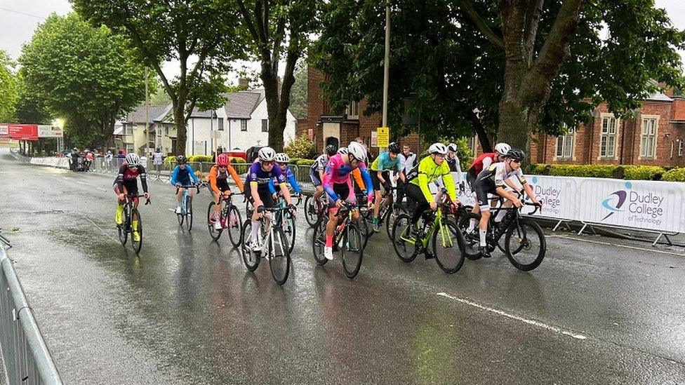 Cyclists in the rain