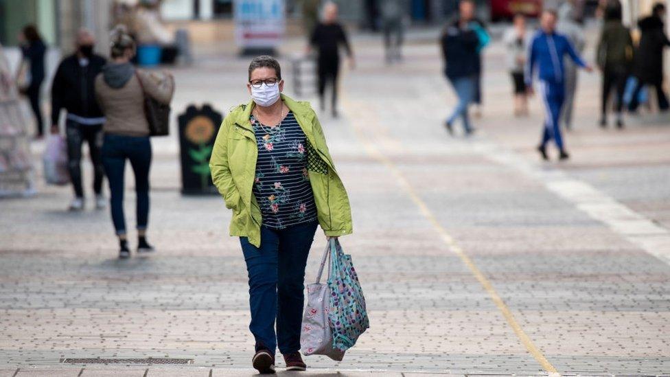 Woman walking in Merthyr Tyfil