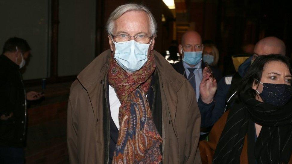 Michel Barnier at St Pancras railway station in London on Friday