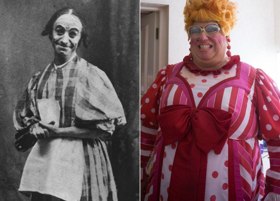 Dan Leno and actor Eric Potts as panto dames