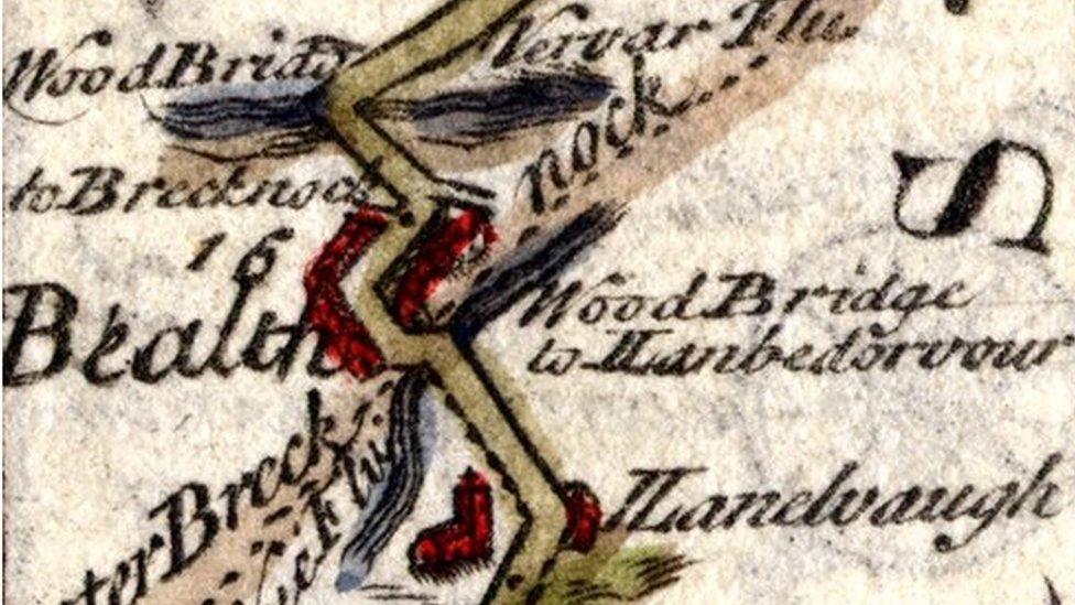 This 18th Century map of Builth Wells indicated where the fire happened